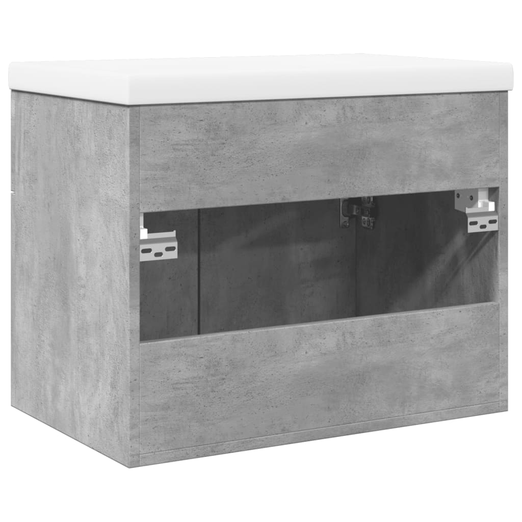 Bathroom Sink Cabinet with Built-in Basin Concrete Grey