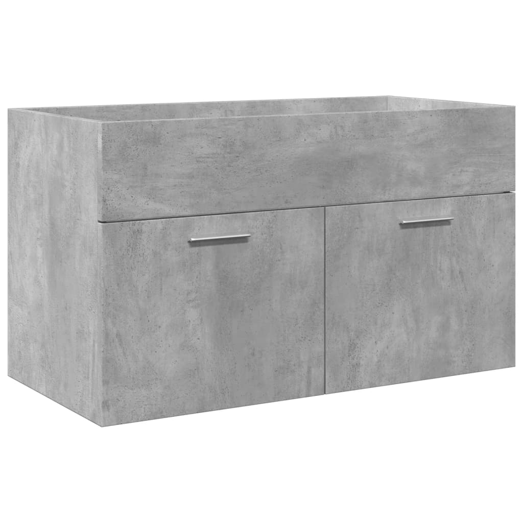 Bathroom Sink Cabinet with Built-in Basin Concrete Grey