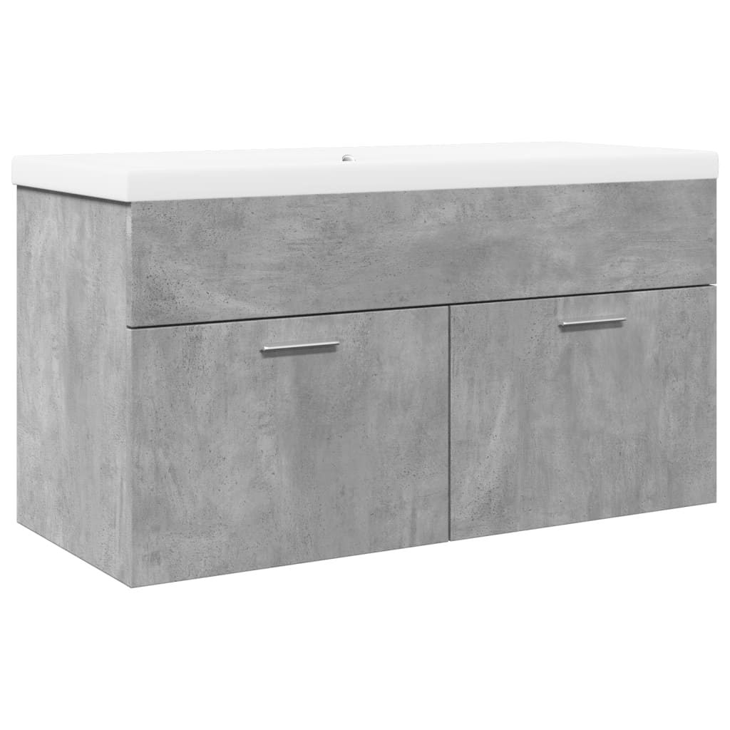 Bathroom Sink Cabinet with Built-in Basin Concrete Grey