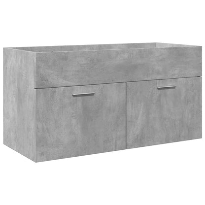 Bathroom Sink Cabinet with Built-in Basin Concrete Grey