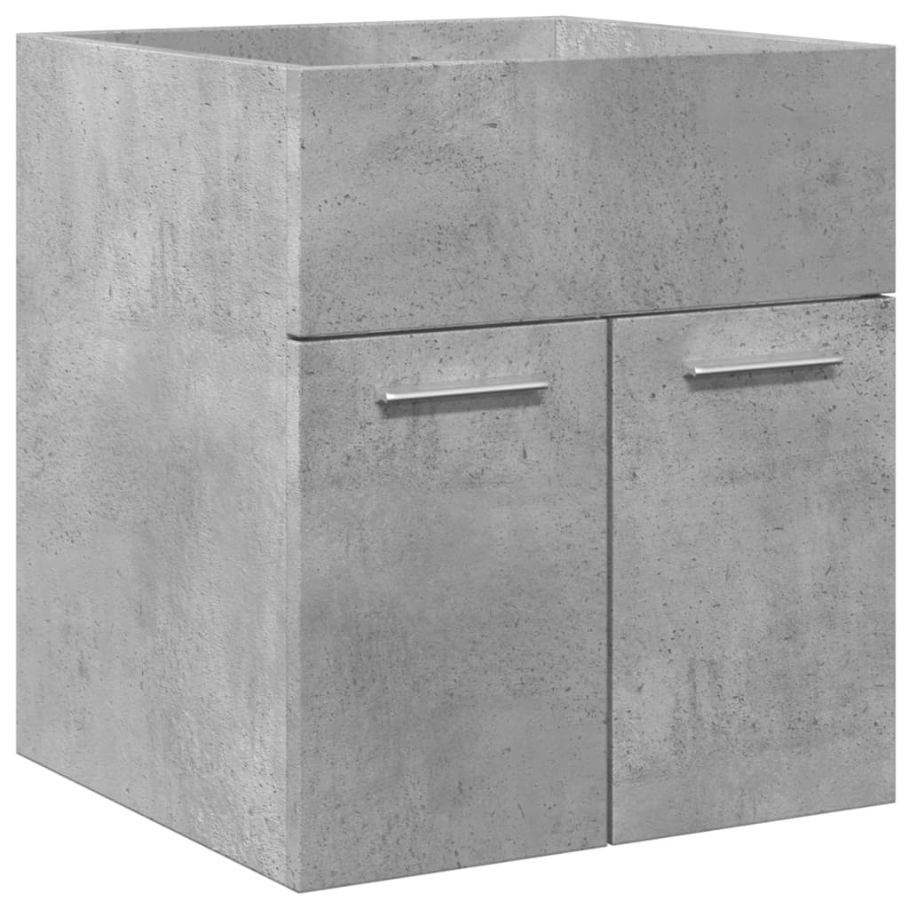 3 Piece Bathroom Furniture Set Concrete Grey Engineered Wood