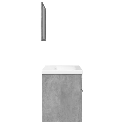 3 Piece Bathroom Furniture Set Concrete Grey Engineered Wood