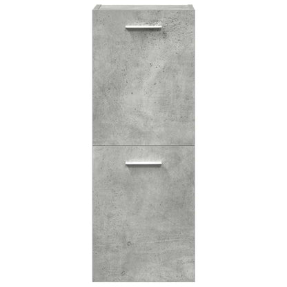 4 Piece Bathroom Furniture Set Concrete Grey Engineered Wood