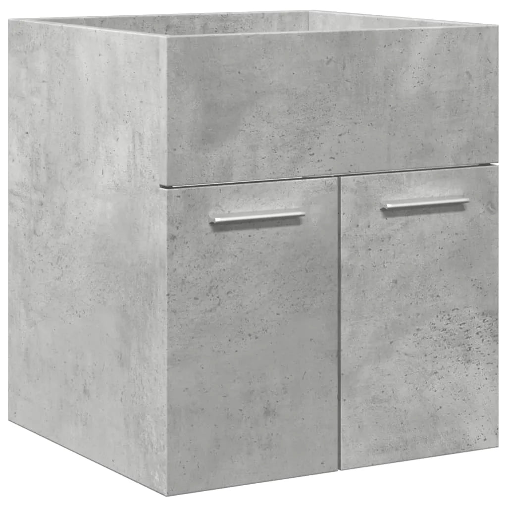 3 Piece Bathroom Furniture Set Concrete Grey Engineered Wood