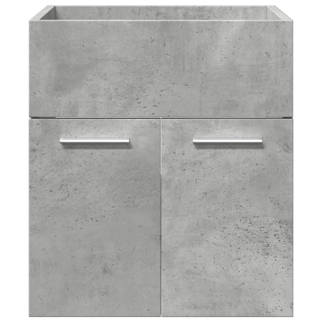 3 Piece Bathroom Furniture Set Concrete Grey Engineered Wood