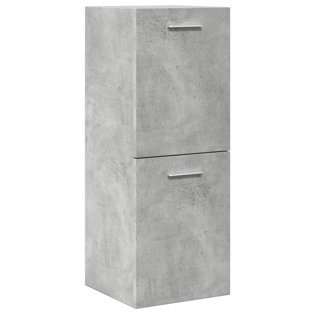 5 Piece Bathroom Furniture Set Concrete Grey Engineered Wood