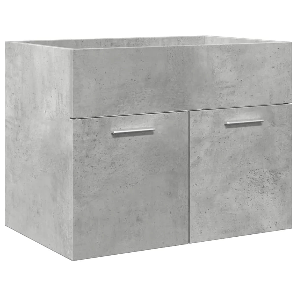 4 Piece Bathroom Furniture Set Concrete Grey Engineered Wood