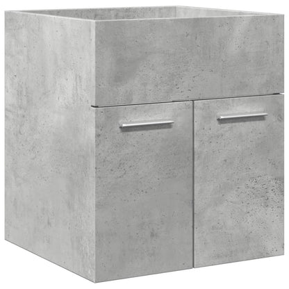 4 Piece Bathroom Furniture Set Concrete Grey Engineered Wood