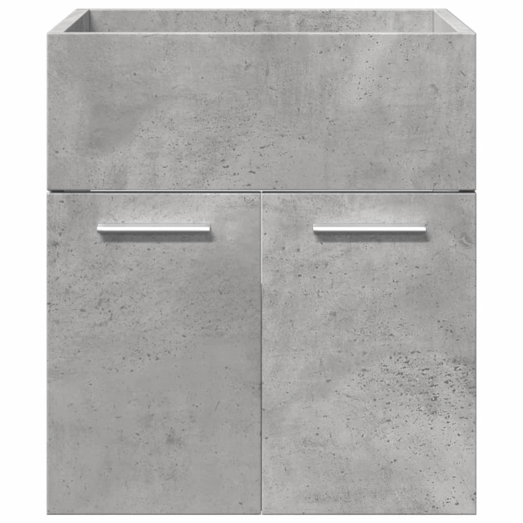 4 Piece Bathroom Furniture Set Concrete Grey Engineered Wood