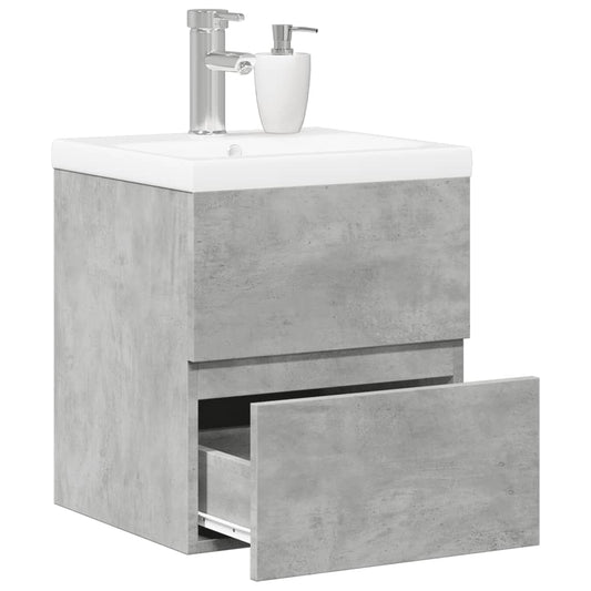 2 Piece Bathroom Furniture Set Concrete Grey Engineered Wood