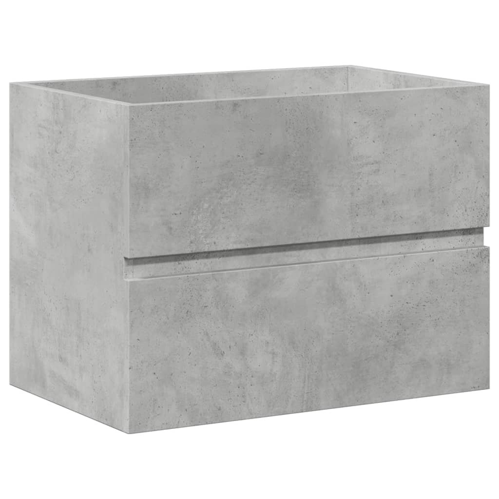 2 Piece Bathroom Furniture Set Concrete Grey Engineered Wood