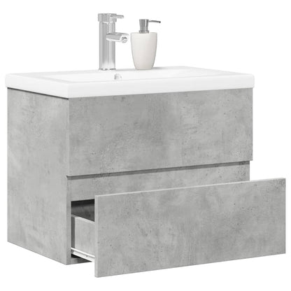 2 Piece Bathroom Furniture Set Concrete Grey Engineered Wood