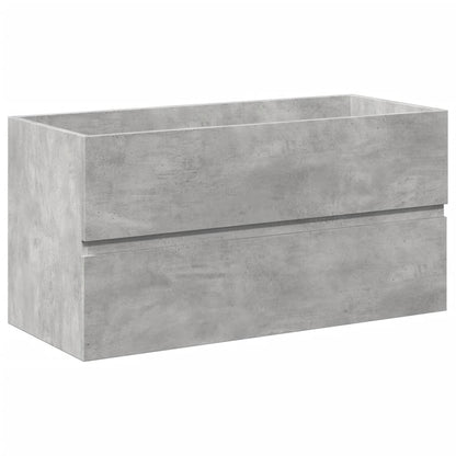 2 Piece Bathroom Furniture Set Concrete Grey Engineered Wood