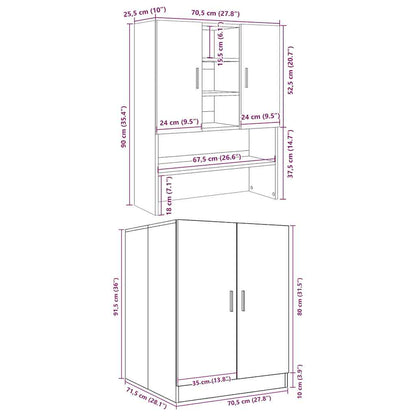 Washing Machine Cabinets 2 pcs Concrete Grey Engineered wood