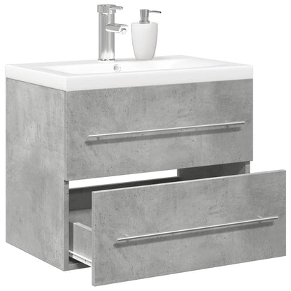 2 Piece Bathroom Furniture Set Concrete Grey Engineered Wood