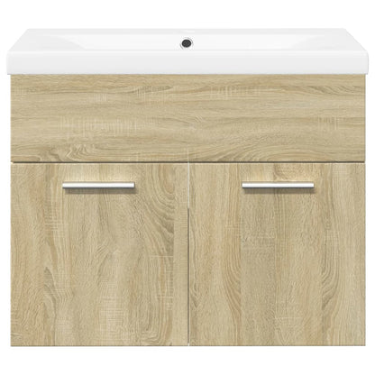 Bathroom Sink Cabinet with Built-in Basin Sonoma Oak