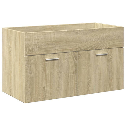 Bathroom Sink Cabinet with Built-in Basin Sonoma Oak