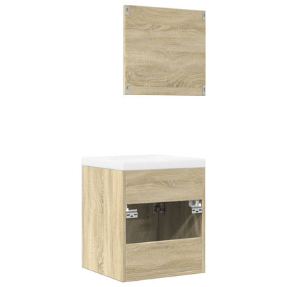 3 Piece Bathroom Furniture Set Sonoma Oak Engineered Wood