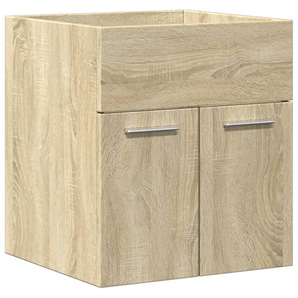 3 Piece Bathroom Furniture Set Sonoma Oak Engineered Wood