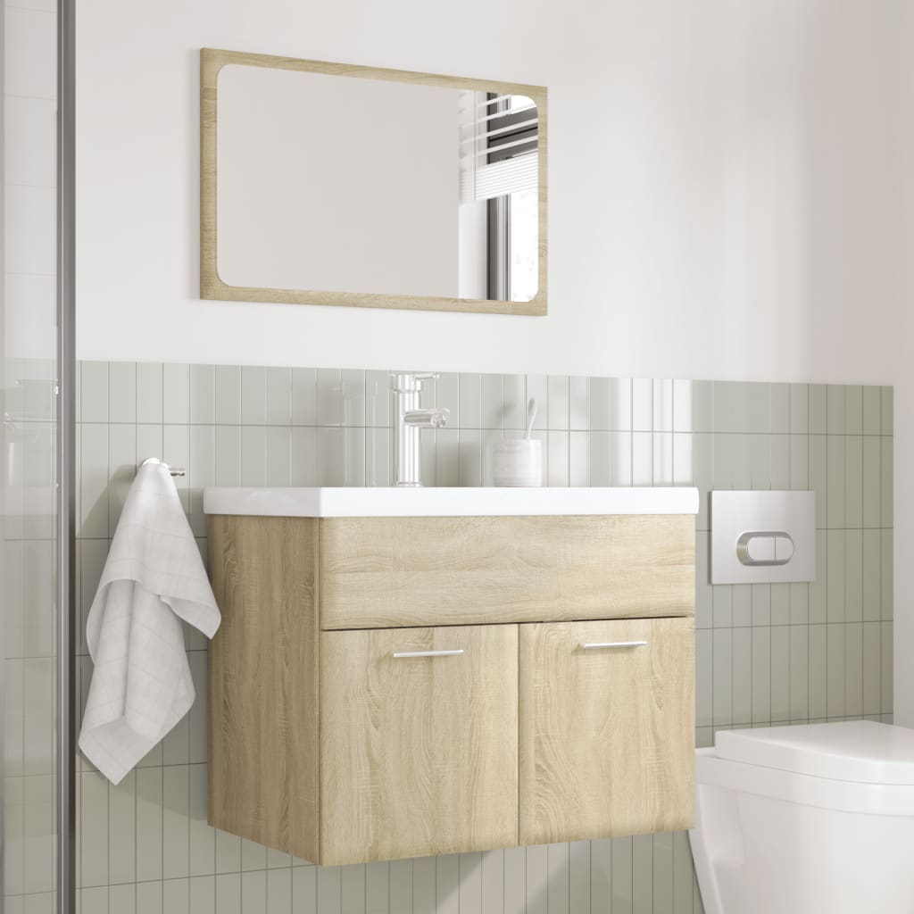 3 Piece Bathroom Furniture Set Sonoma Oak Engineered Wood