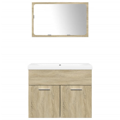 3 Piece Bathroom Furniture Set Sonoma Oak Engineered Wood