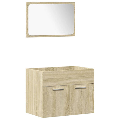 3 Piece Bathroom Furniture Set Sonoma Oak Engineered Wood