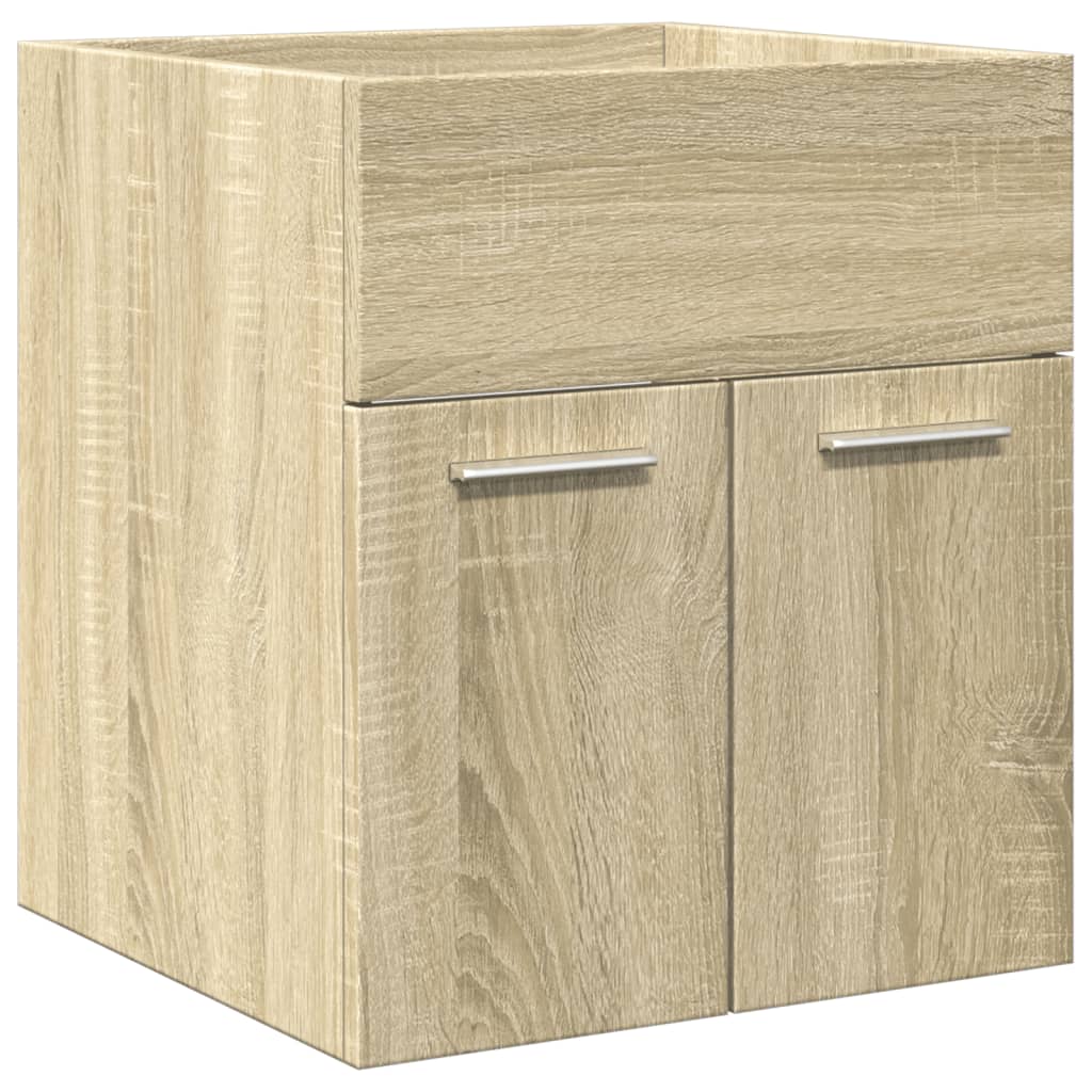 3 Piece Bathroom Furniture Set Sonoma Oak Engineered Wood