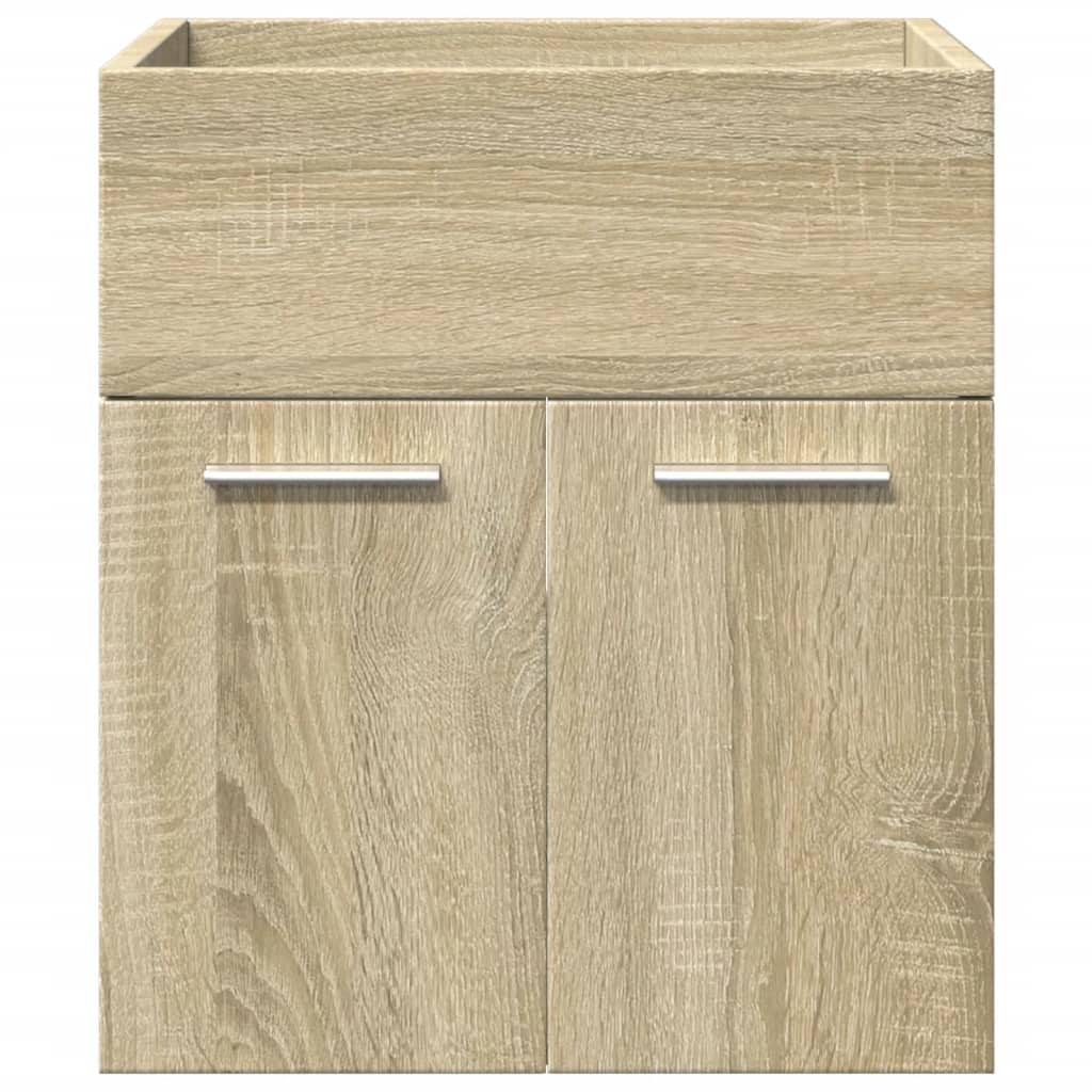 3 Piece Bathroom Furniture Set Sonoma Oak Engineered Wood