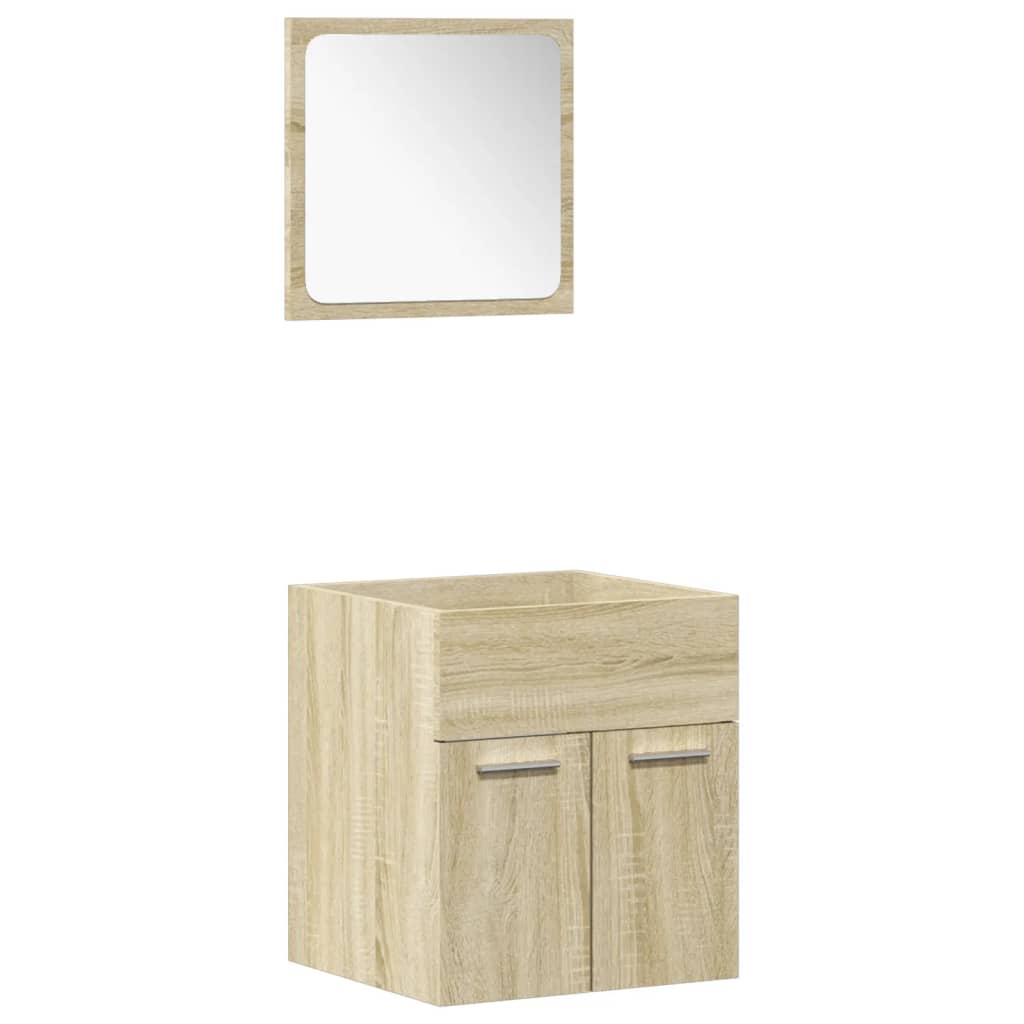 4 Piece Bathroom Furniture Set Sonoma Oak Engineered Wood