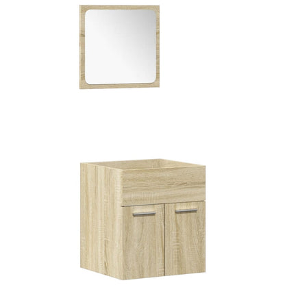 5 Piece Bathroom Furniture Set Sonoma Oak Engineered Wood