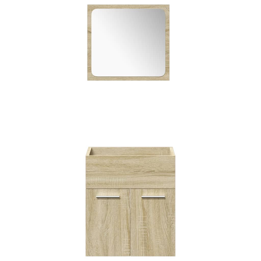 5 Piece Bathroom Furniture Set Sonoma Oak Engineered Wood