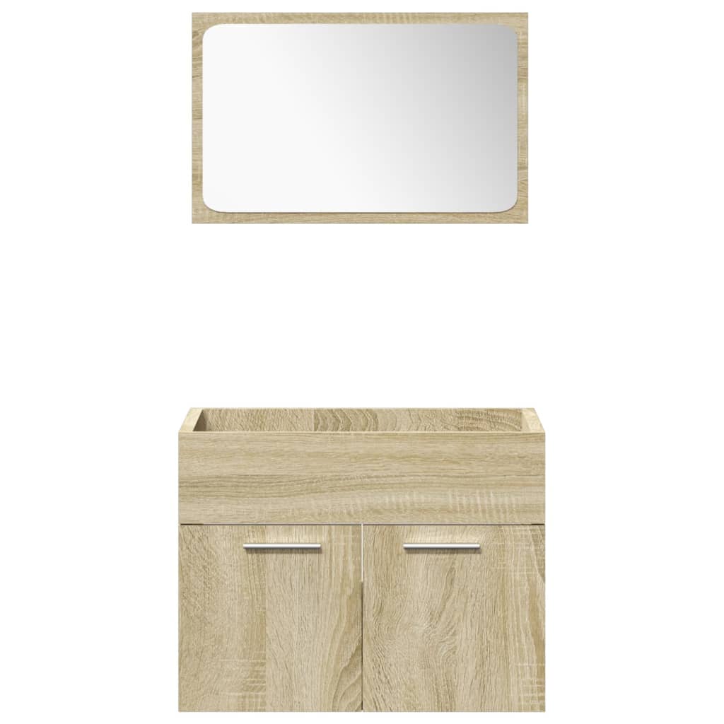 5 Piece Bathroom Furniture Set Sonoma Oak Engineered Wood