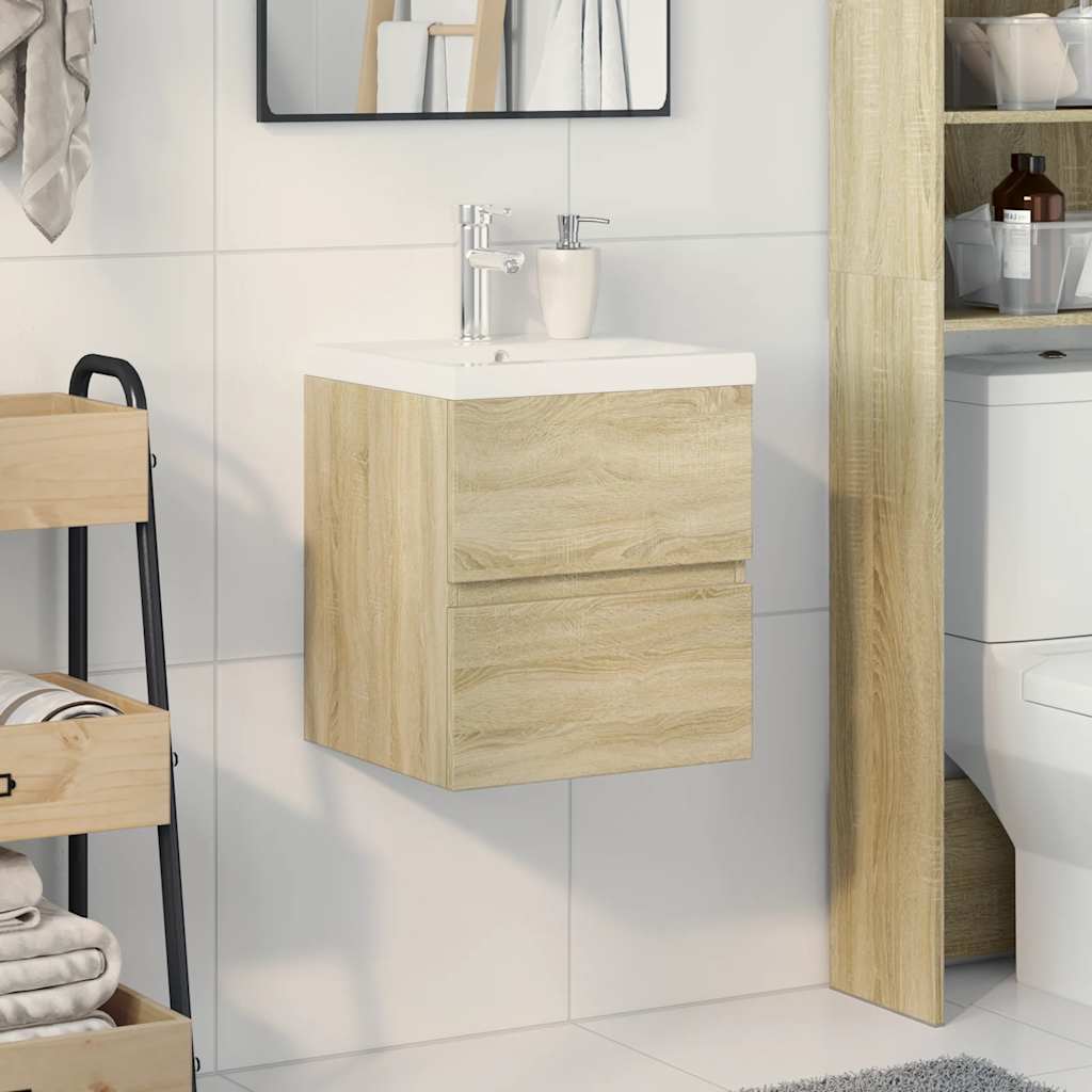 2 Piece Bathroom Furniture Set Sonoma Oak Engineered Wood