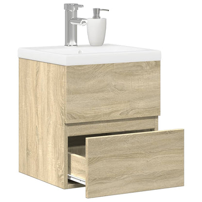 2 Piece Bathroom Furniture Set Sonoma Oak Engineered Wood