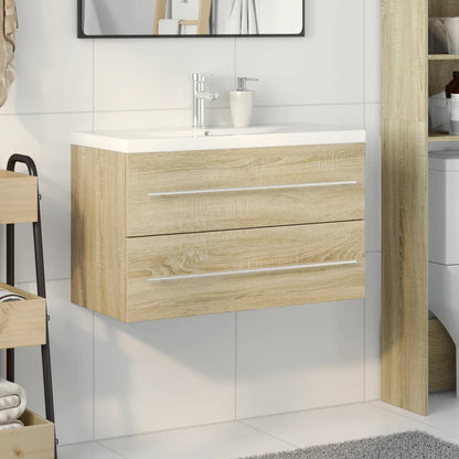 2 Piece Bathroom Furniture Set Sonoma Oak Engineered Wood