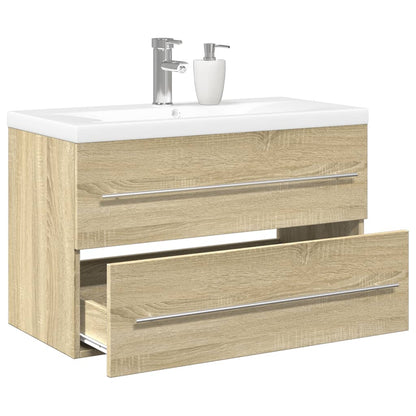 2 Piece Bathroom Furniture Set Sonoma Oak Engineered Wood