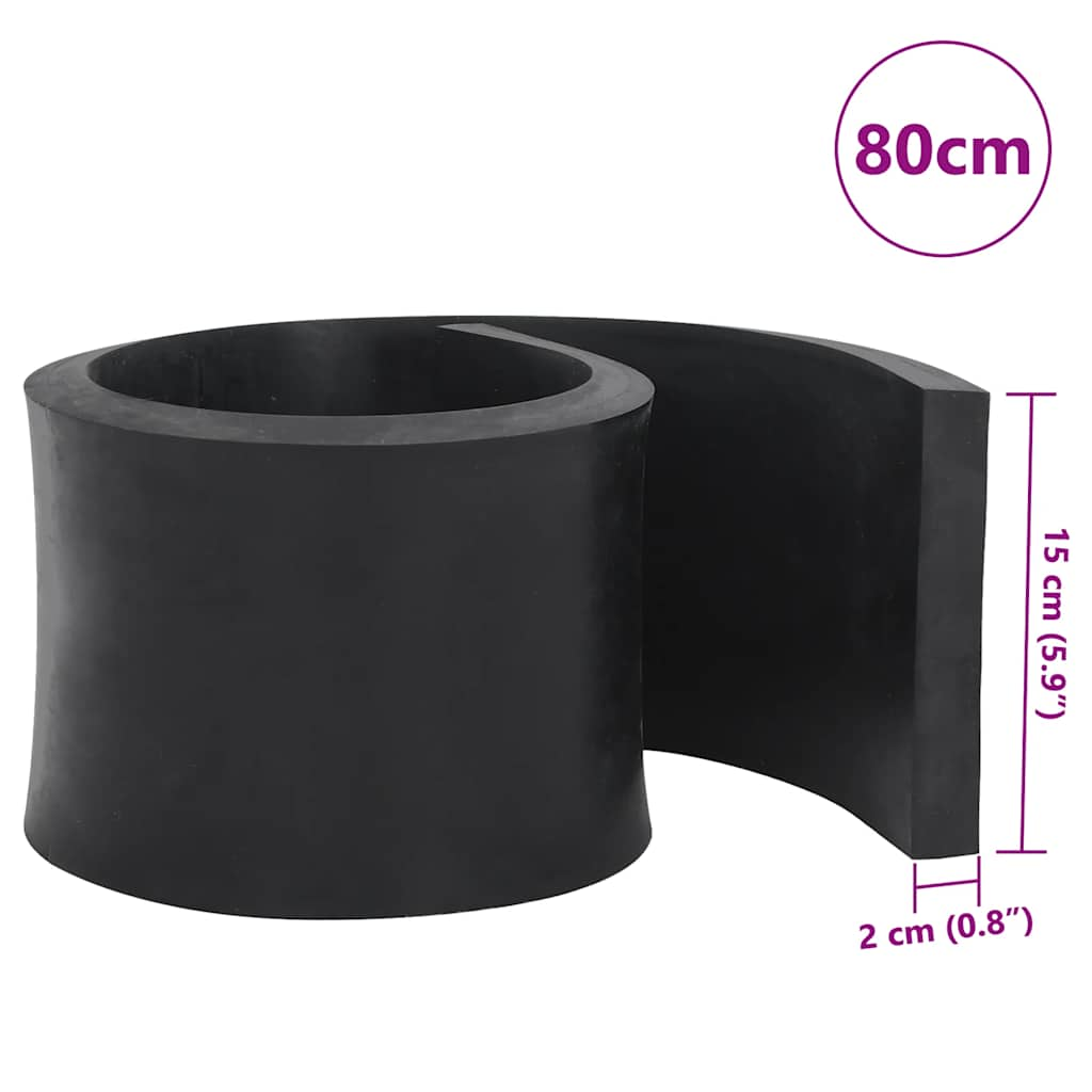 Rubber Edge for Snow Plow Black 80x15x2 cm