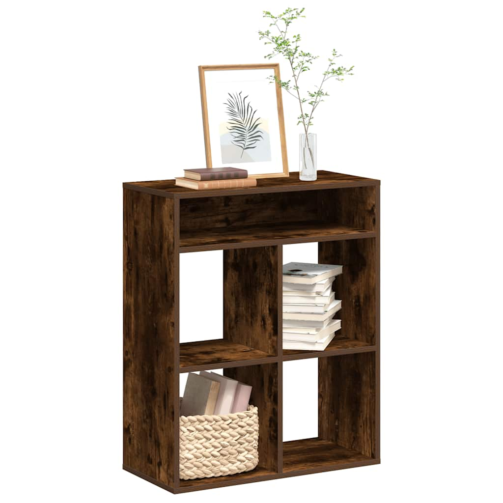 Book Cabinet Smoked Oak 66x31x80 cm Engineered Wood