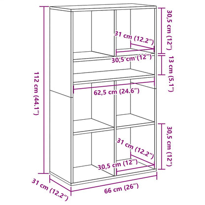 Book Cabinet Smoked Oak 66x31x112 cm Engineered Wood