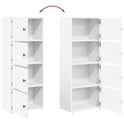 Bookcase White 40x24x102 cm Engineered Wood