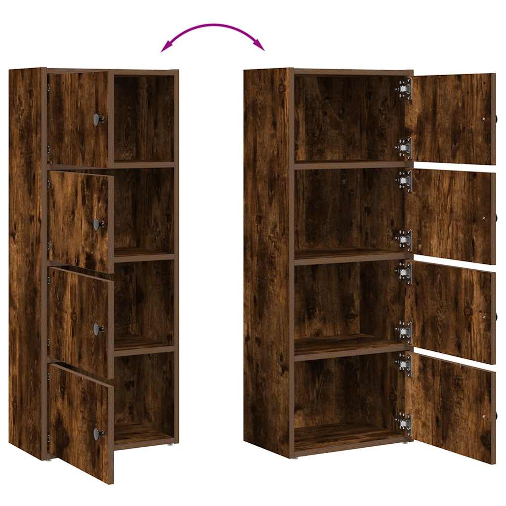 Bookcase Smoked Oak 40x24x102 cm Engineered Wood