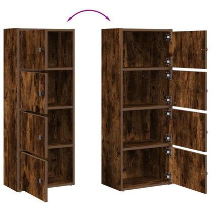 Bookcase Smoked Oak 40x24x102 cm Engineered Wood