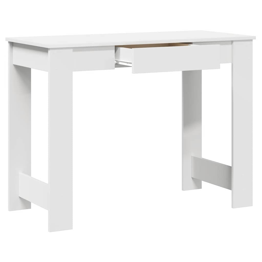 Desk White 100x45x75 cm Engineered Wood