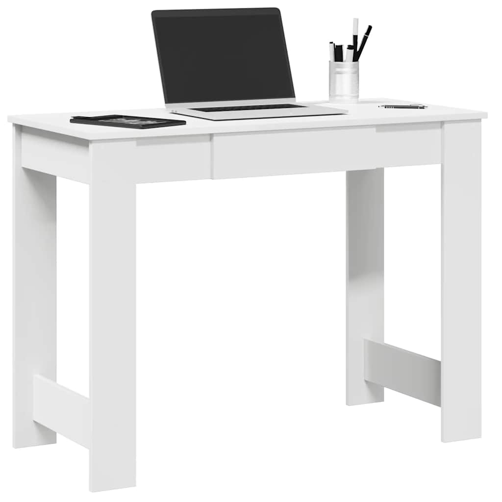 Desk White 100x45x75 cm Engineered Wood