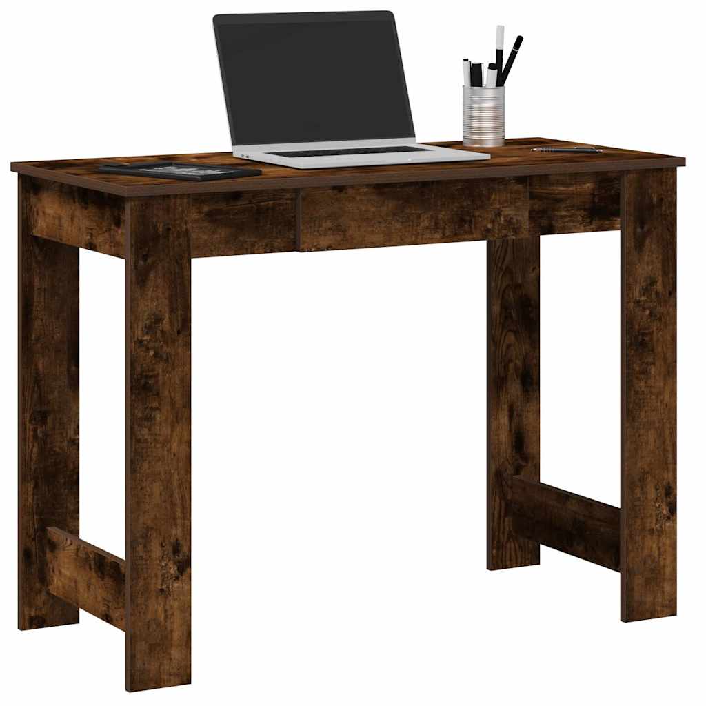 Desk Smoked Oak 100x45x75 cm Engineered Wood