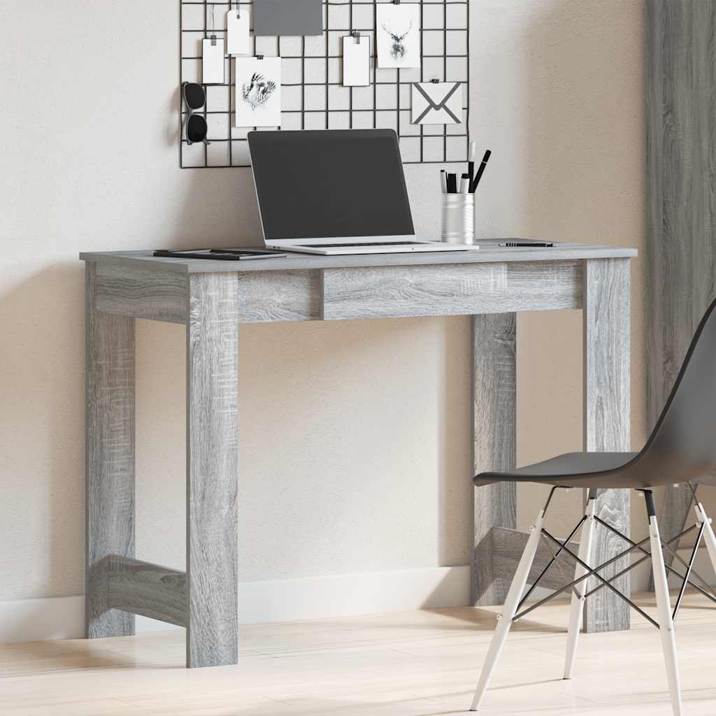 Desk Grey Sonoma 100x45x75 cm Engineered Wood