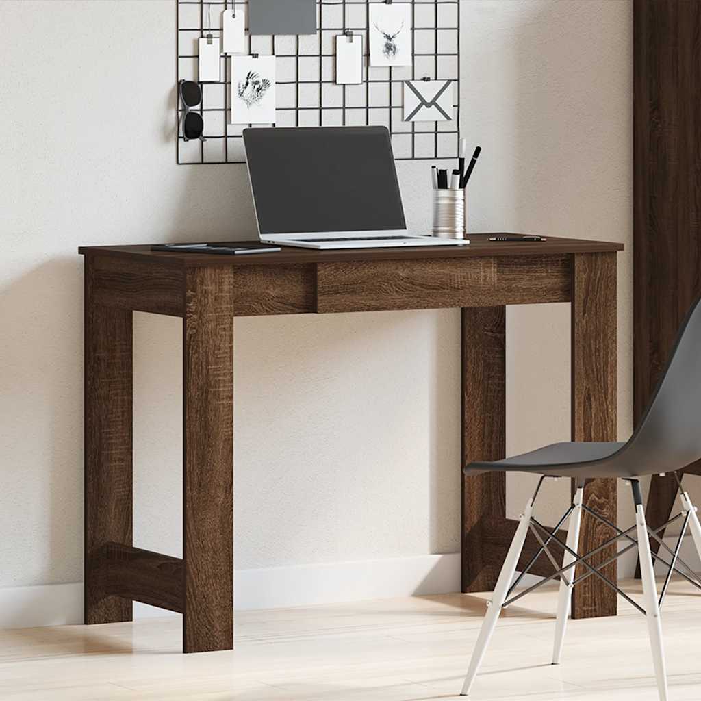 Desk Brown Oak 100x45x75 cm Engineered Wood