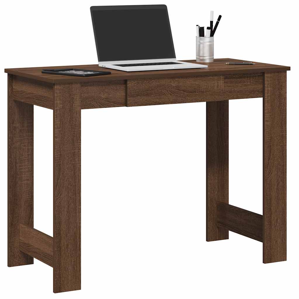 Desk Brown Oak 100x45x75 cm Engineered Wood