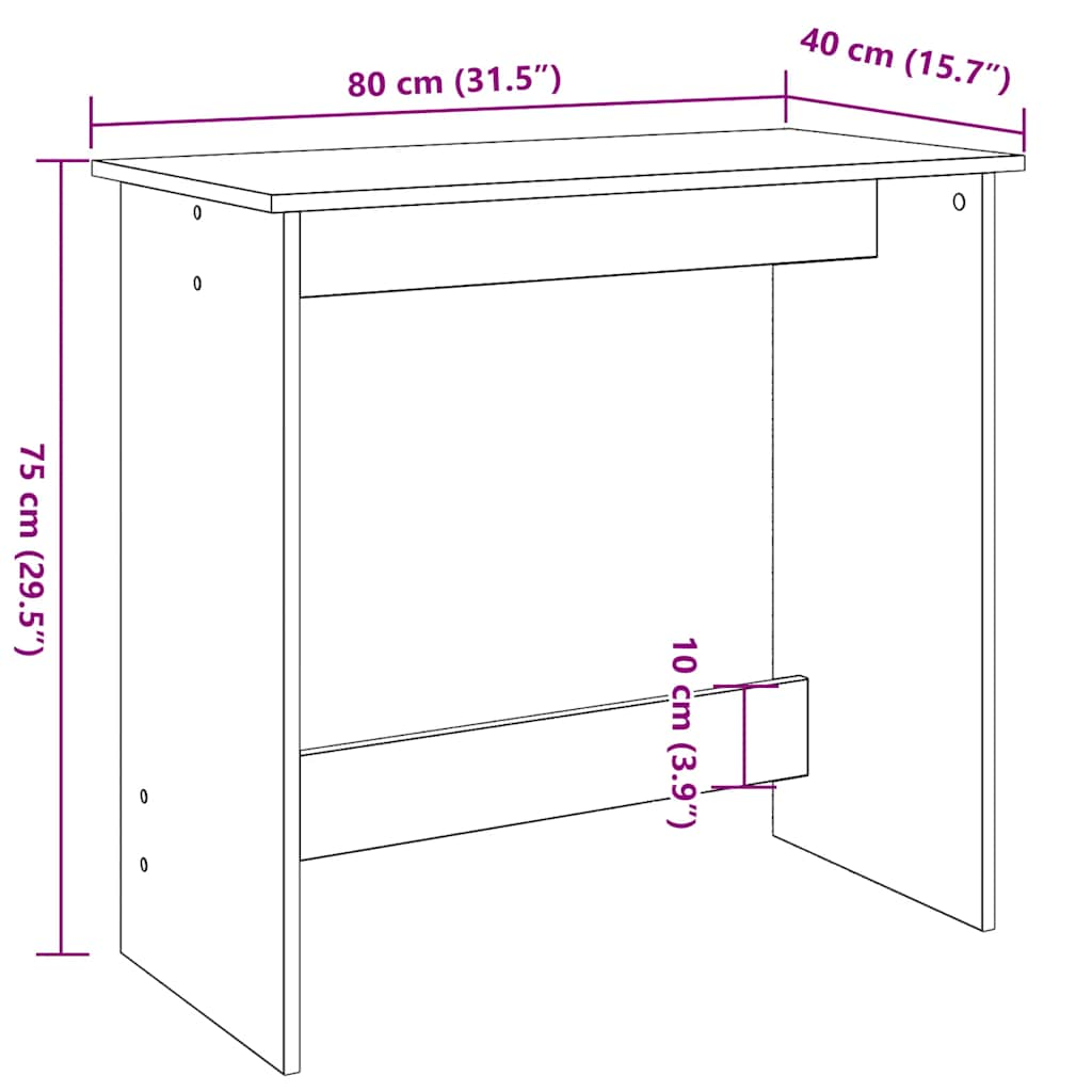 Desk Old Wood 80x40x75 cm Engineered Wood