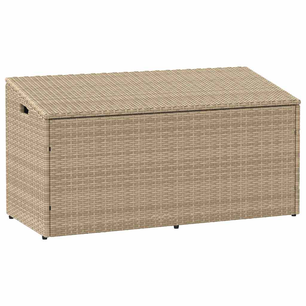 Garden Storage Box Beige 110x50x58 cm Poly Rattan